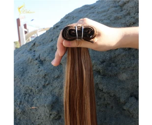 good quality factory price double weft piano color weft drawn tight virgin brazilian human hair weft china hair supplier