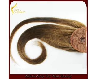 Горячая продажа 12 до 28 дюймовые бразильских пучков с closureHuman волос Drawstring Ponytail