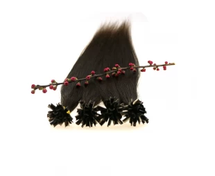 kertain Dark Color brazilian Remy stick tip hair extension
