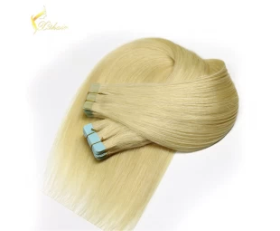 new design directly factory best quality lighest 100 percent remy human hair super tape no tangle single sided tape extensions