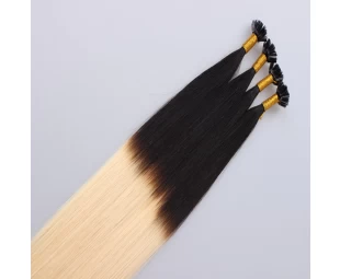 ombre color nail tip hair extensions
