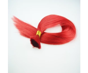 straigh wave red color  bulk hair extensions