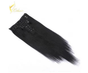 top quality 150g remy clip in hair extension/100% human hair extension