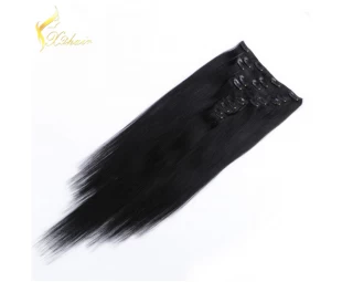 top quality 150g remy clip in hair extension/100% human hair extension