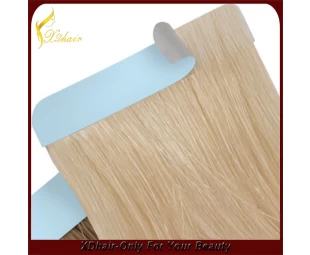 top quality light color human hair extension PU skin weft/tape hair