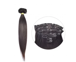 virgin peruvian human hair extension natural color silky straight hair peruvian hair clip in hair