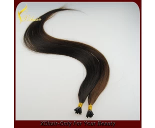 wholesale AAAAA keratin virgin i tip brazilian hair extension