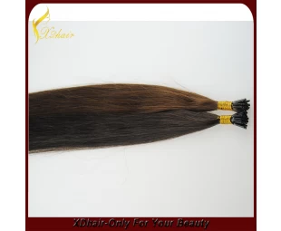 wholesale AAAAA keratin virgin i tip brazilian hair extension