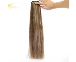 wholesale factory hot sale double drawn stable machine hair weft mixed color 100% brazilian virgin human hair weaves