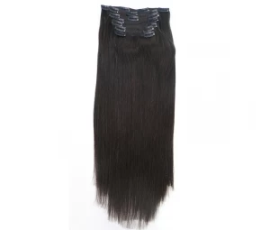 wholesale price 20 inches silky straight double drawn remy clip in hair extensions dropshipping