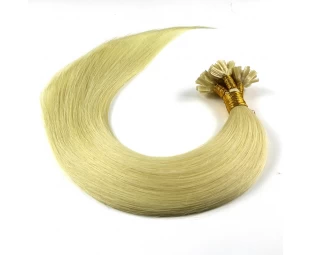 wholesale price blond color human flat tip hair extensions
