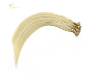 wholesale price blonde color double drawn remy hair top quality 100% European nano ring hair