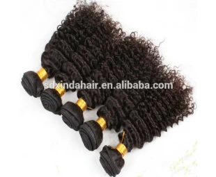 wholesale price natural color 100% human hair remy kinky curly hair weft peruvian hair weave