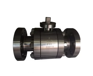 2'' 600LB A182 F51 RF flange 3pc full port floating level operated ball valve