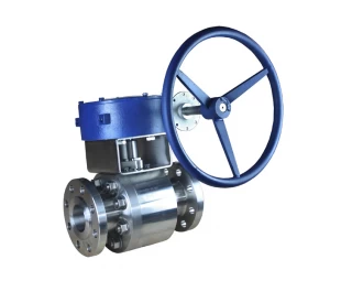 DN80 PN63 A182 F316 metal seated floating RF connection 2 pc Worm gear handle operated ball valve