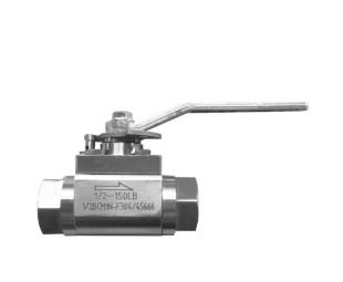 Level operated 1/2'' 150LB ASTM A182-F304 Tungsten Carbide seat floating NPT connection 3 pc ball valve