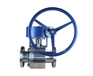 PN63 DN80 A182 F316 metal seated floating RF connection 2 pc Worm gear handle operated ball valve