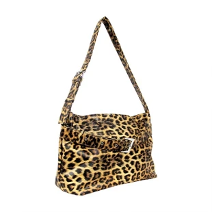 14 inch Black and Yellow Crossbody Bag with Zipper Pocket