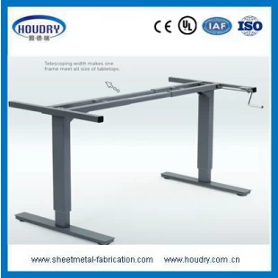 Frame for hand height adjustable furniture office desk