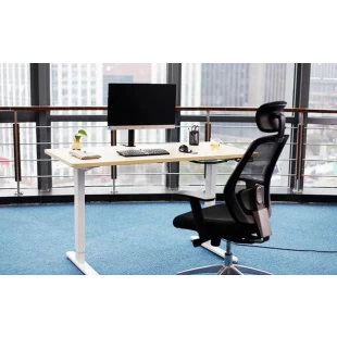 Height Adjustable Mobile Laptop Computer Desk with Black Top
