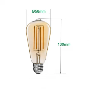 Bulbos de filamento LED clássico vintage ST58 4W