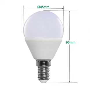 Konventionella PCA golfboll LED-lampor G45 6W