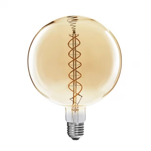 Dimmable G300 curved double spiral LED filament bulb