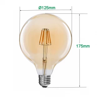 Bombillas de filamento LED regulables globo g125