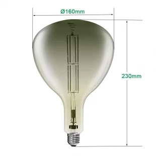 Dim edilebilir R160 Büyük Boy Vintage LED ampuller filament 8W