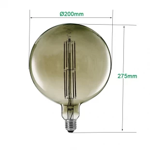 G200 200mm diameter Nostalgic LED light bulbs 8W