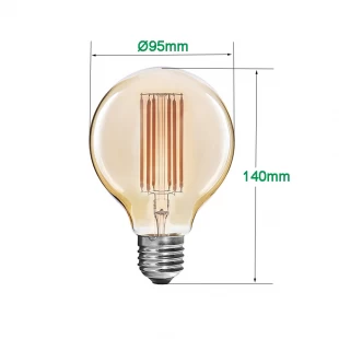 Lâmpadas de filamento LED G95 6W Vintage