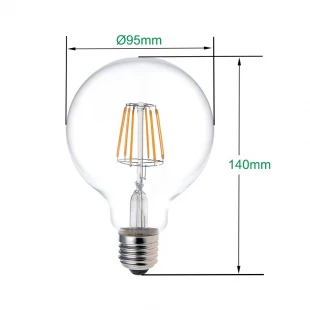 G95 8W LED Filament Light Globe Bulb