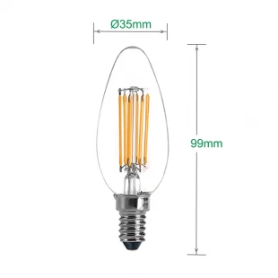 LED filament light bulb C35 5.5W