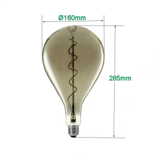 P160 4W large LED Spiral bulbs for decoration