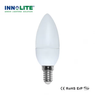 Plastic clad aluminum C37 dimmable LED Chandelier light 5W