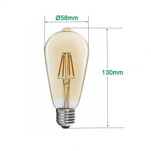 ST58 4W LED bombillas de filamento Edison