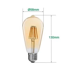 ST58 vintage LED Filament bulbs dimmable