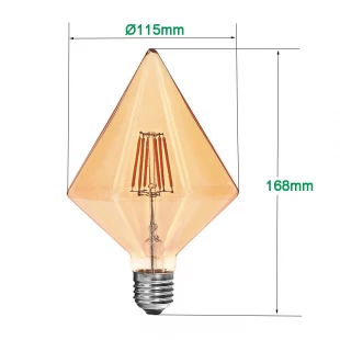 Bombillas de filamento LED vintage T-Diamond 4W