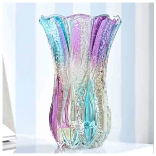 31 см высотой цветной дома украшают стеклянную вазу оптом