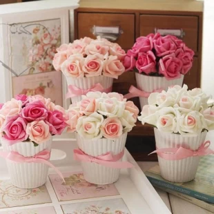 Fournisseur de fleurs artificielles rose artificiel faux fleur bonsaï fleur de soie vente en gros