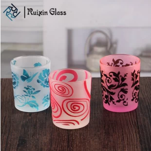 Beautiful colored glass candle jars small fancy candle holders wholesale