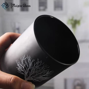Bulk kandelaar houders zwarte glazen kaarsen potten exporteur