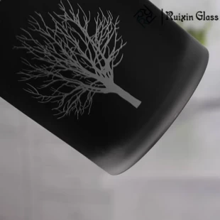 Suportes de castiçal a granel frascos de vidro de vidro preto exportador