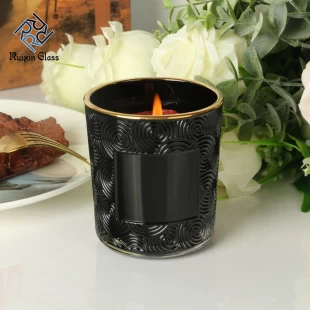 Ceramic candle holder with creative wholesale retro golden border