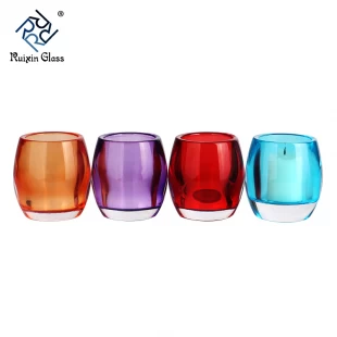 Classical colored glass Iron candle holders for Wedding decoration
