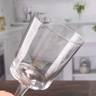 Sacos de vela votiva de goblet de vidro transparente de vidro de alta qualidade stemmed vela por atacado