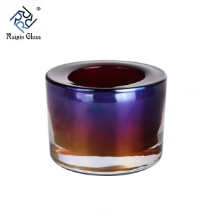 Colorful glass candle holder electroplated candlestick wholesale