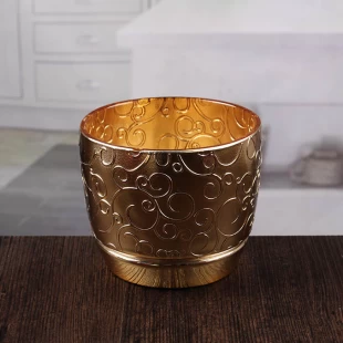 Castiçais de ouro em relevo atacadista de velas votivas de ouro barato