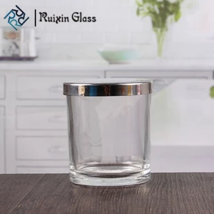Factory direct wholesale clear votive holders small candle jars with metal cover