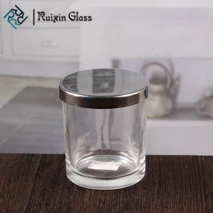 Factory direct wholesale clear votive holders small candle jars with metal cover